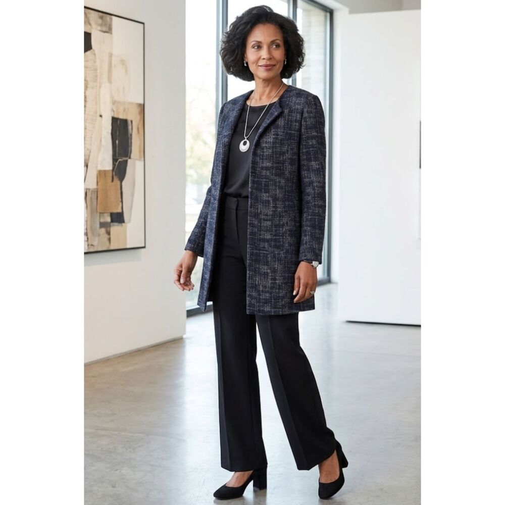 Eileen Fisher Crosshatch Organic Cotton Blend Textured Cardigan Women's Medium